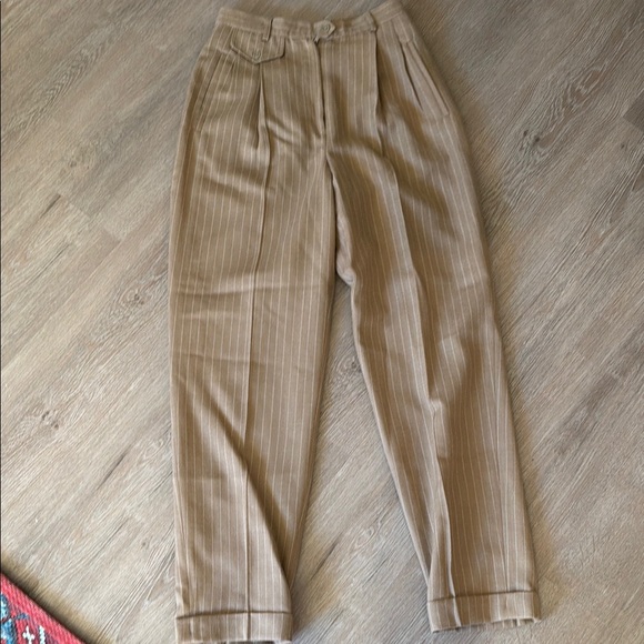 Lauren Ralph Lauren Pants - Lauren Ralph Lauren Tailored Tan Striped Trousers